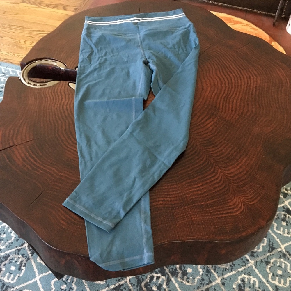 Zyia Stripe Slate blue leggings, size 8-10